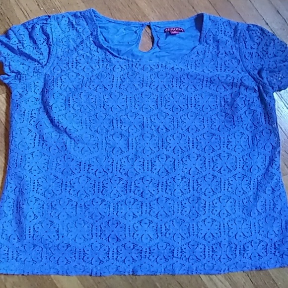 Blue Merona Lace Blouse - Picture 2 of 4